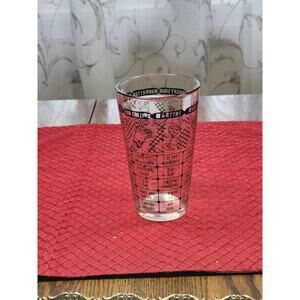 Vintage Mixology Glass Tumbler, Federal MCM Recipe Cocktail Shaker 12 oz